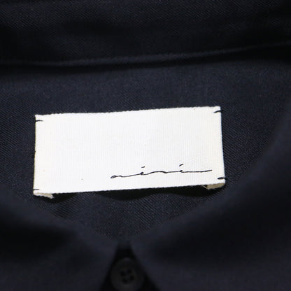 オーバー パウダーツイル シャツ / over powder twill shirt 長袖 レギュラーカラー カットオフ