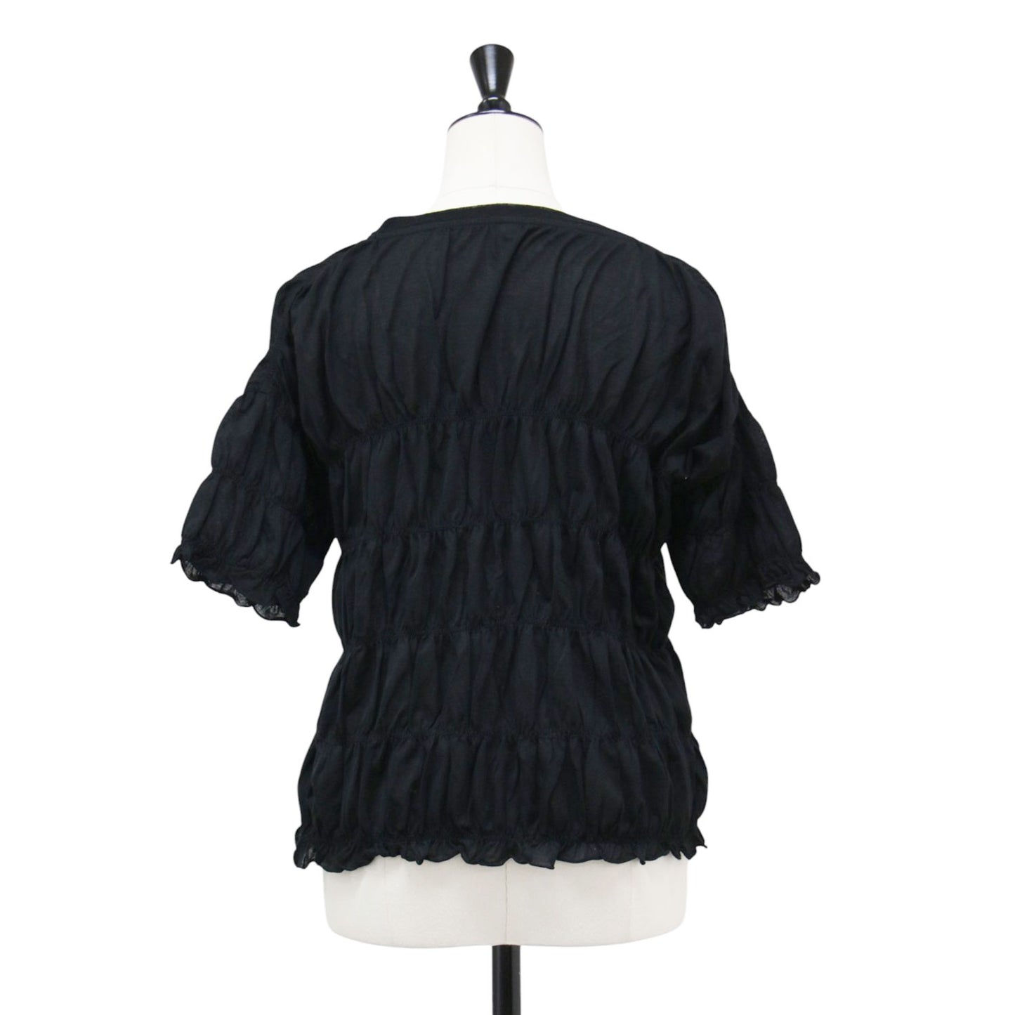 25春夏 ツイスト ジャージー シャーリング Tシャツ / Twist jersey shirring Tshirt カットソー 半袖 クルーネック コットン