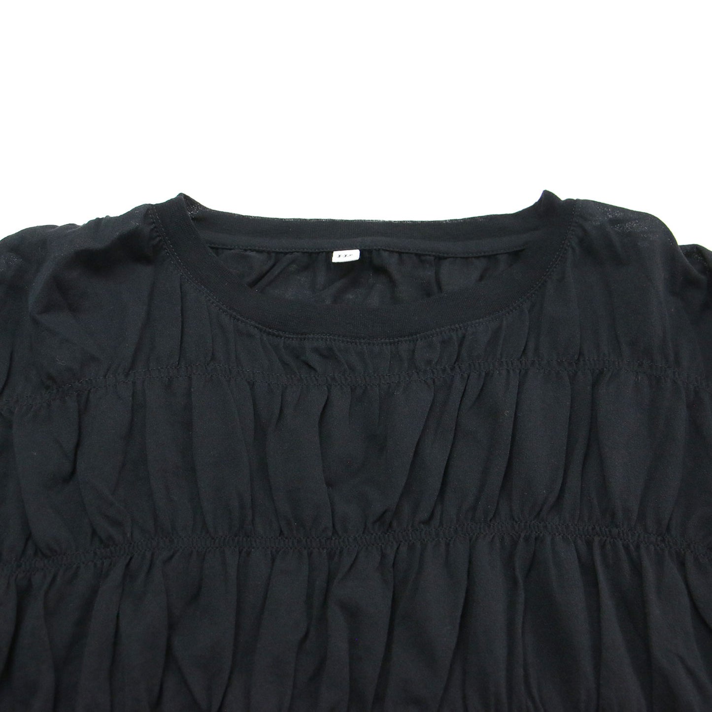 25春夏 ツイスト ジャージー シャーリング Tシャツ / Twist jersey shirring Tshirt カットソー 半袖 クルーネック コットン