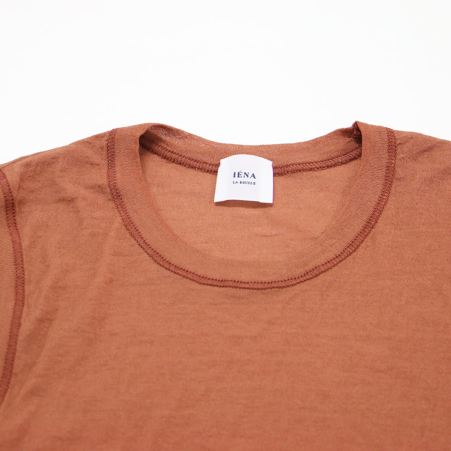 LA BOUCLE 25春夏 水撚りガスフライス ノースリーブ / タンクトップ カットソー ノースリーブ クルーネック コットン