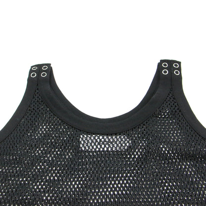 25春夏 コットン ポリエステル メッシュ タンクトップ / COTTON POLYESTER MESH TANK TOP プルオーバー ショート丈