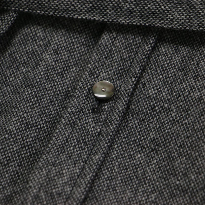 22秋冬 タスカン ツイード ワンピース / TUSCAN DRESS TWEED シャツワンピース ロング 長袖 スタンドカラー ウール シェルボタン