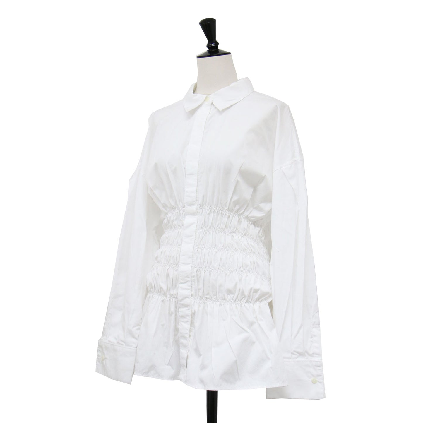 23秋冬 シャーリング 長袖 シャツ / ブラウス コットン