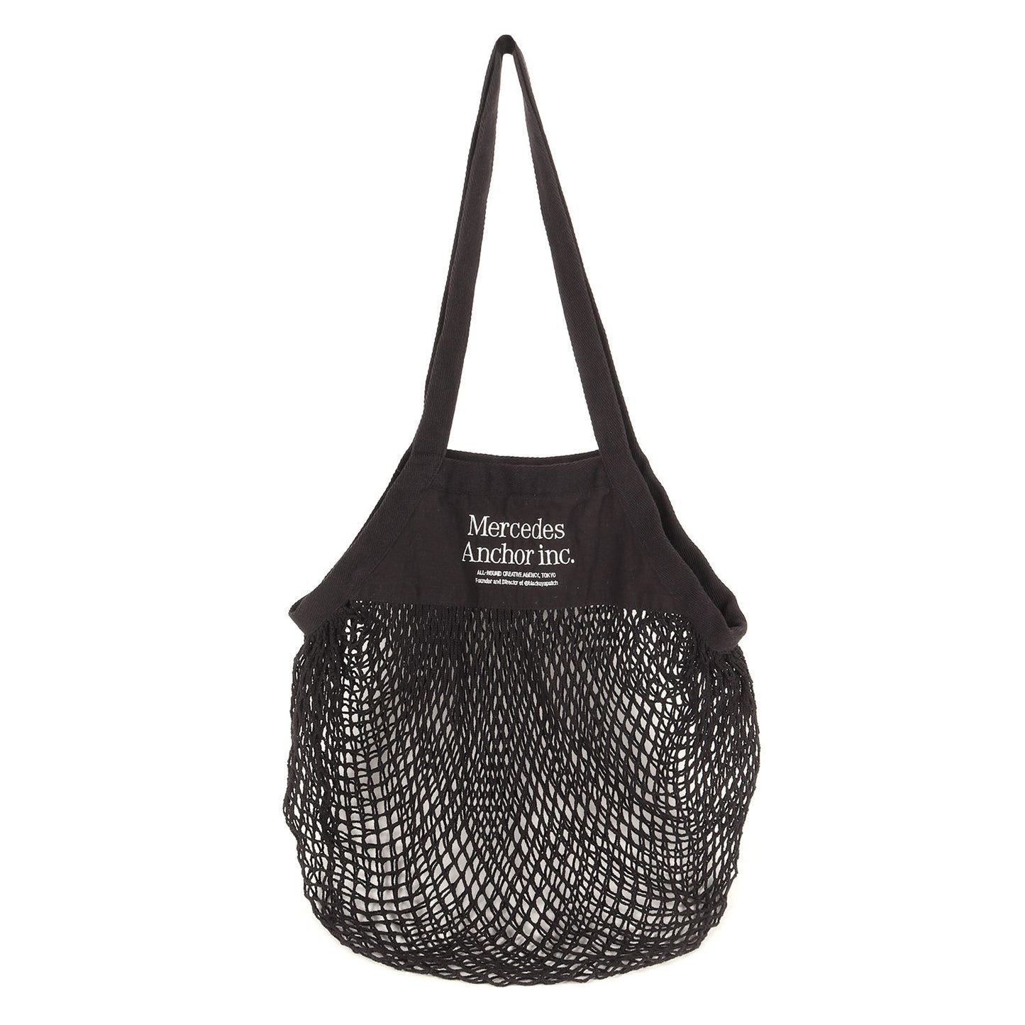 ロゴ 刺繍 メッシュ トート バッグ / ショルダーバッグ 肩掛け コットン