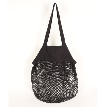 ロゴ 刺繍 メッシュ トート バッグ / ショルダーバッグ 肩掛け コットン