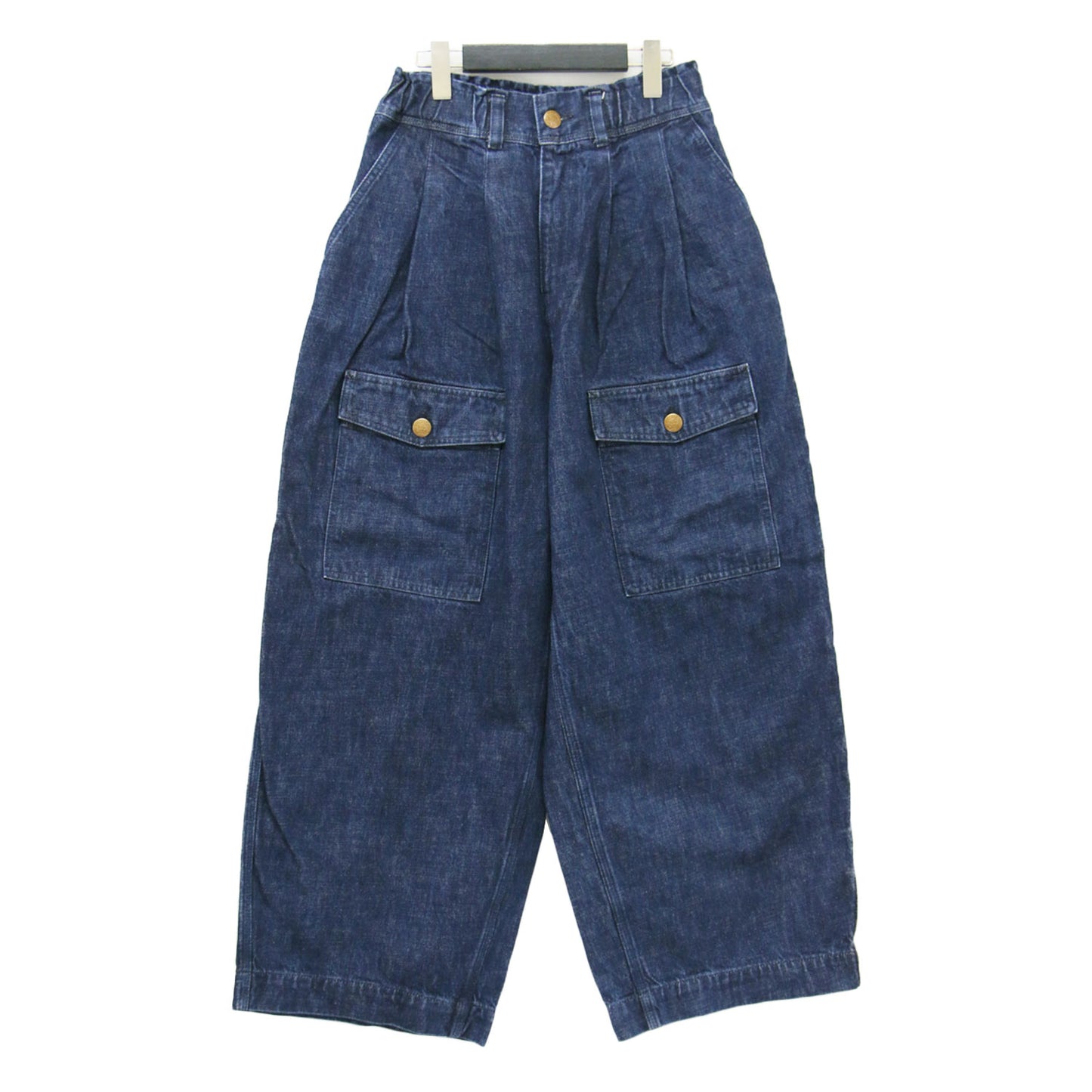 アメリカン デニム ワークパンツ / ワイド ハイウエスト タック コットン
