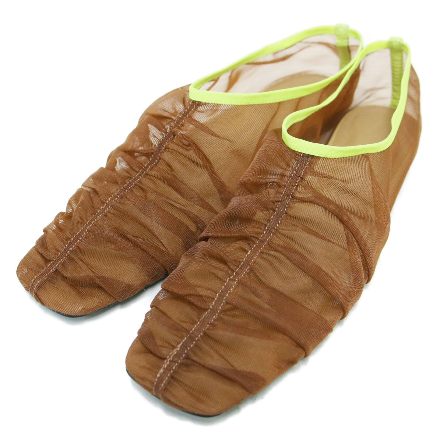 25春夏 シアー ギャザー フラット シューズ / Sheer Gather Flatshoes 靴 パンプス スクエアトゥ チュール