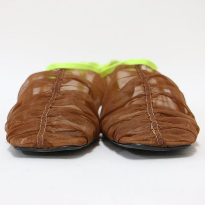 25春夏 シアー ギャザー フラット シューズ / Sheer Gather Flatshoes 靴 パンプス スクエアトゥ チュール