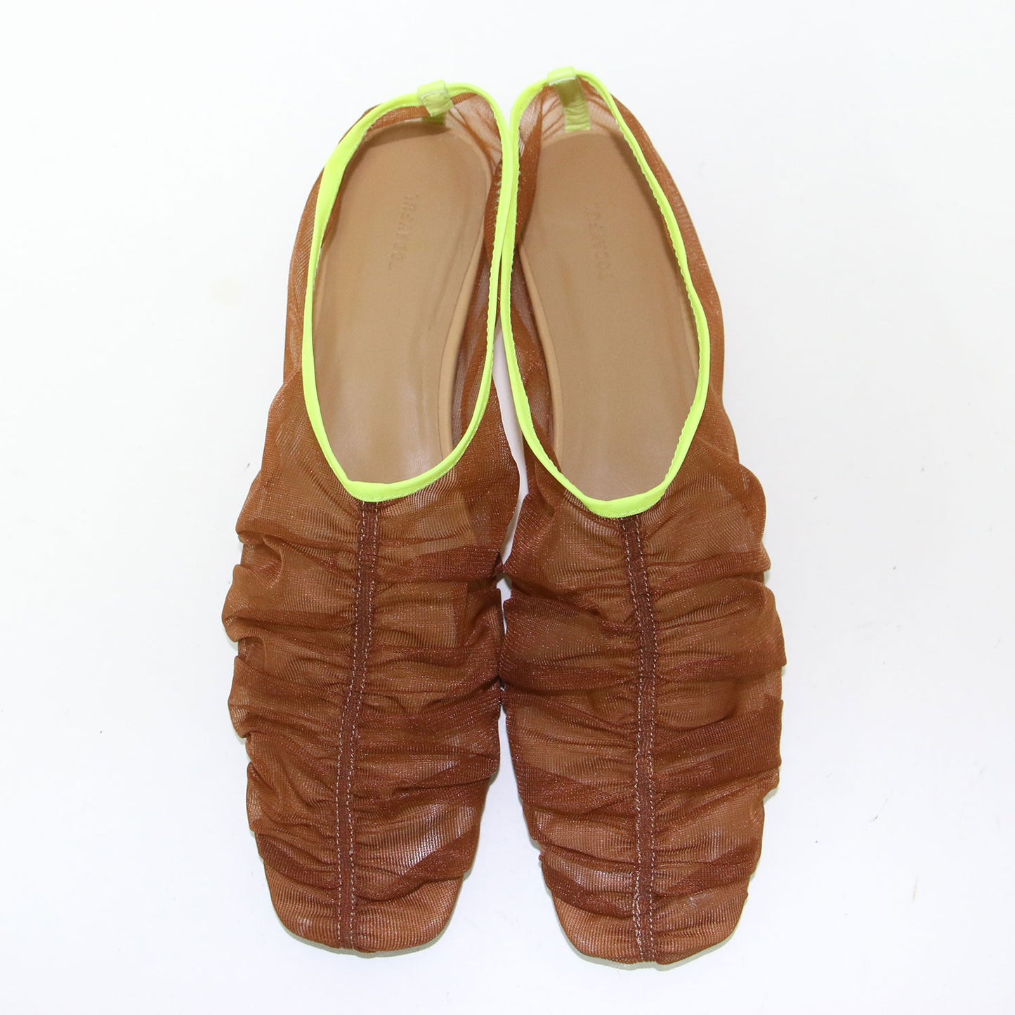 25春夏 シアー ギャザー フラット シューズ / Sheer Gather Flatshoes 靴 パンプス スクエアトゥ チュール
