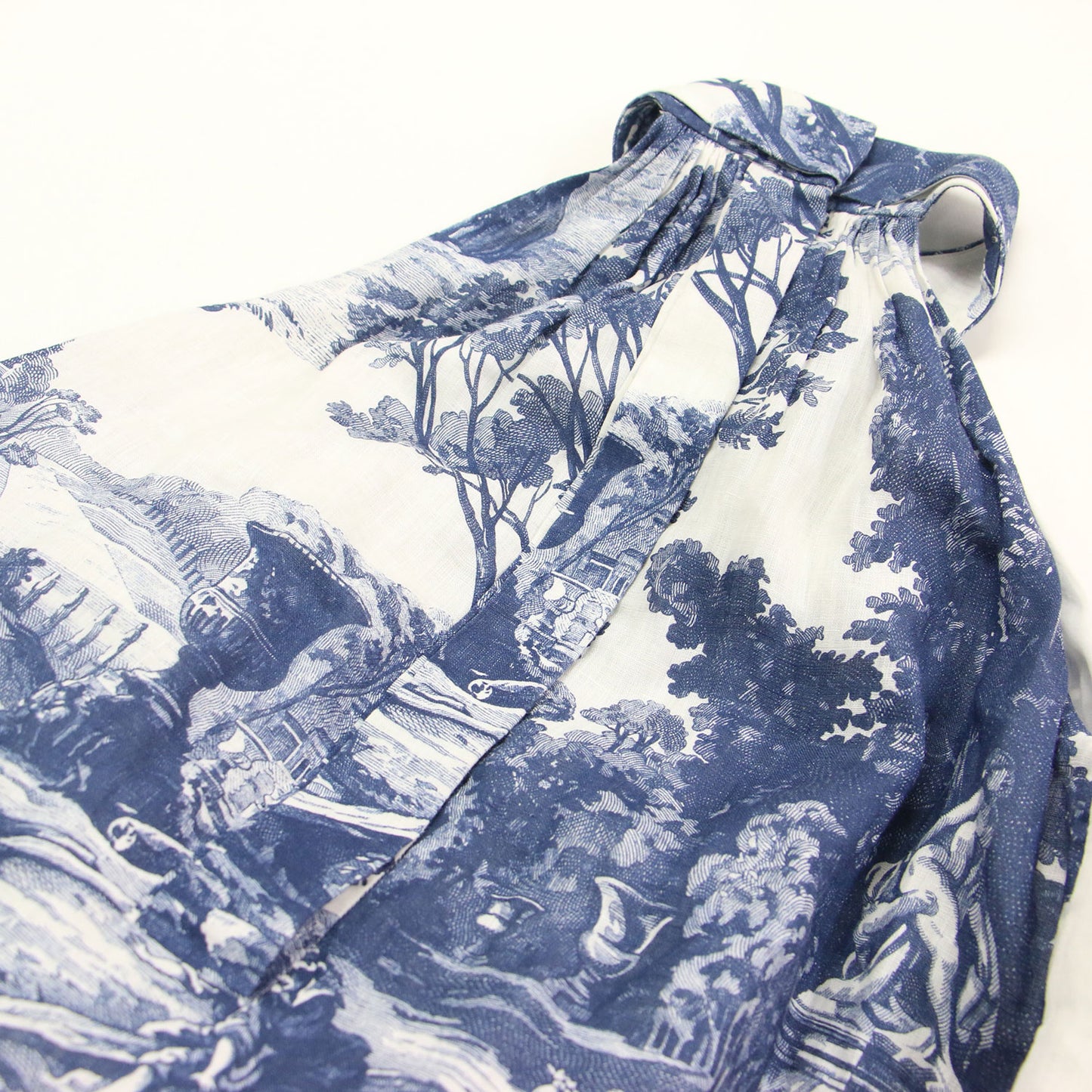 23春夏 プリント ホルターネック マキシ ドレス / PRINTED HALTERNECK MAXI DRESS ワンピース ロング ギャザー 総柄 リネン