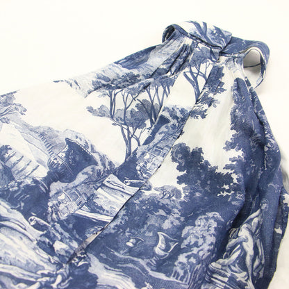 23春夏 プリント ホルターネック マキシ ドレス / PRINTED HALTERNECK MAXI DRESS ワンピース ロング ギャザー 総柄 リネン