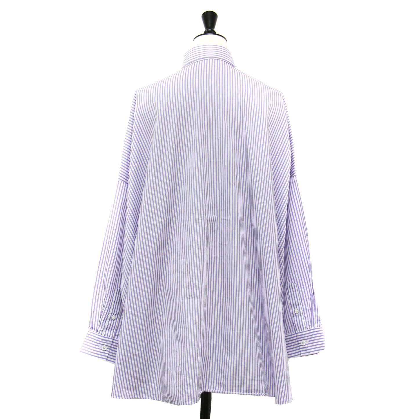 Primary Navy Label ALBINI パープル ストライプ ビッグ シャツ	/ ブラウス 長袖 レギュラーカラー コットン