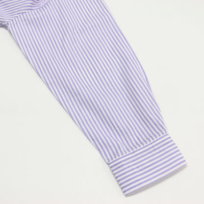 Primary Navy Label ALBINI パープル ストライプ ビッグ シャツ	/ ブラウス 長袖 レギュラーカラー コットン