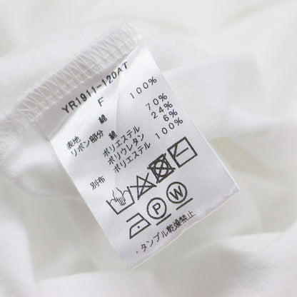 ビッグカラー フレア カットソー / 長袖 後ろリボン コットン