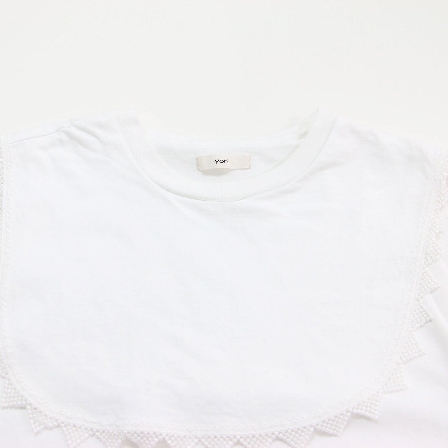 22春夏 カラー レース カットソー / Tシャツ ノースリーブ クルーネック コットン