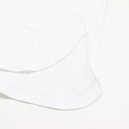 22春夏 カラー レース カットソー / Tシャツ ノースリーブ クルーネック コットン