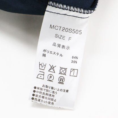 スリーブレス シャツ / ブラウス ノースリーブ バンドカラー Aライン コットン