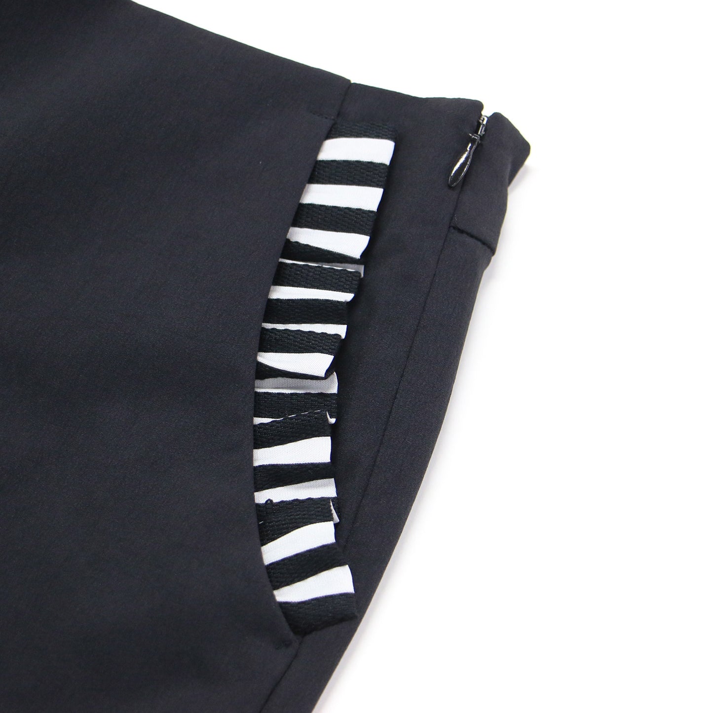 25秋冬 サイドフリル ストレッチ パンツ / SIDE FRILL STRETCH PANTS テーパード ウエストゴム