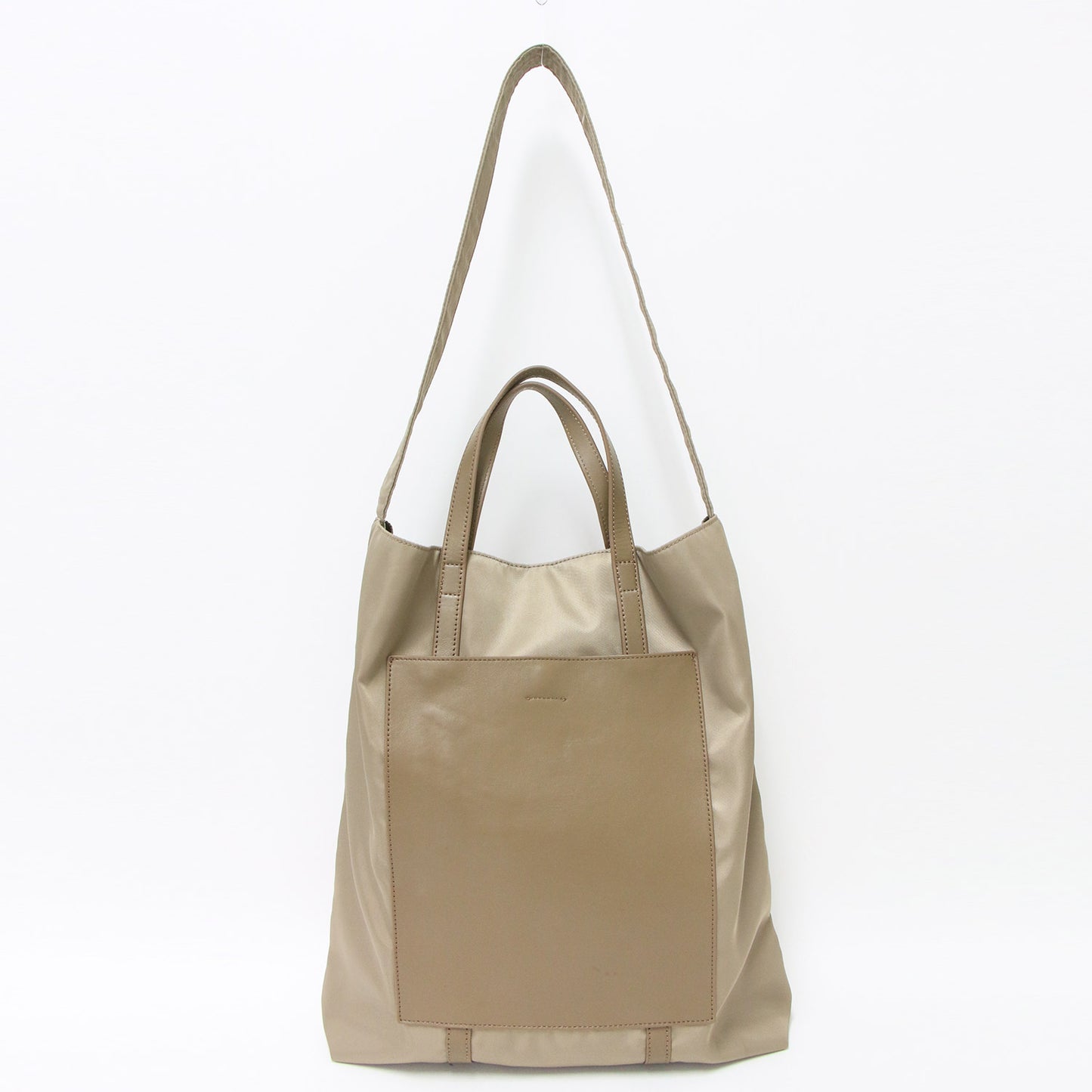 23春夏 2WAY ナイロン トート バッグ / ショルダー 肩掛け コンビ レザー