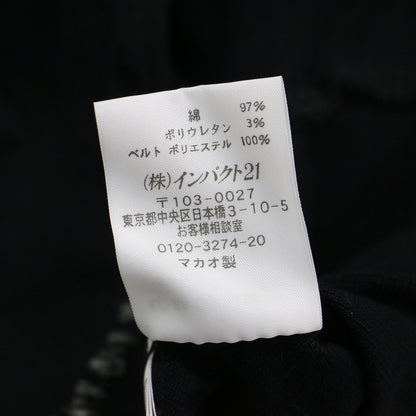 ボーダーベルト付き カノコ ポロ ワンピース / ミディ丈 半袖 フレア コットン