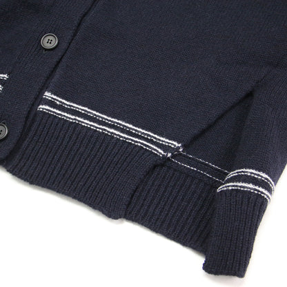 24秋冬 バックロゴ キモノスリーブ カーディガン / ニット クルーネック 長袖 ウール