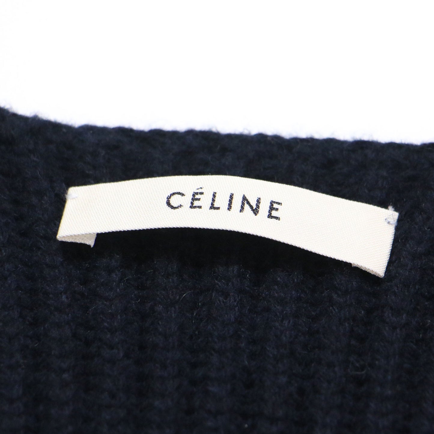 ウール カシミヤ ロング ニット ベスト / ジレ クルーネック スリット リブ編み フィービー期