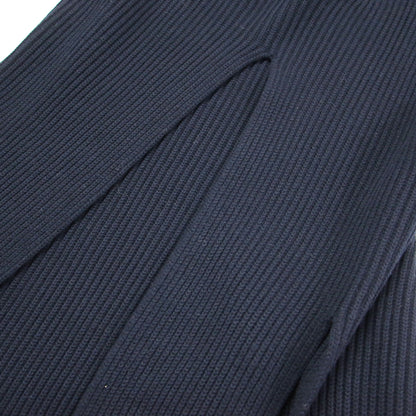 ウール カシミヤ ロング ニット ベスト / ジレ クルーネック スリット リブ編み フィービー期