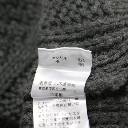 22秋冬 バルキー ケーブル編み カーディガン / Bulky sweater l/s cable cardy ニット ショート丈 Vネック 長袖 ウール