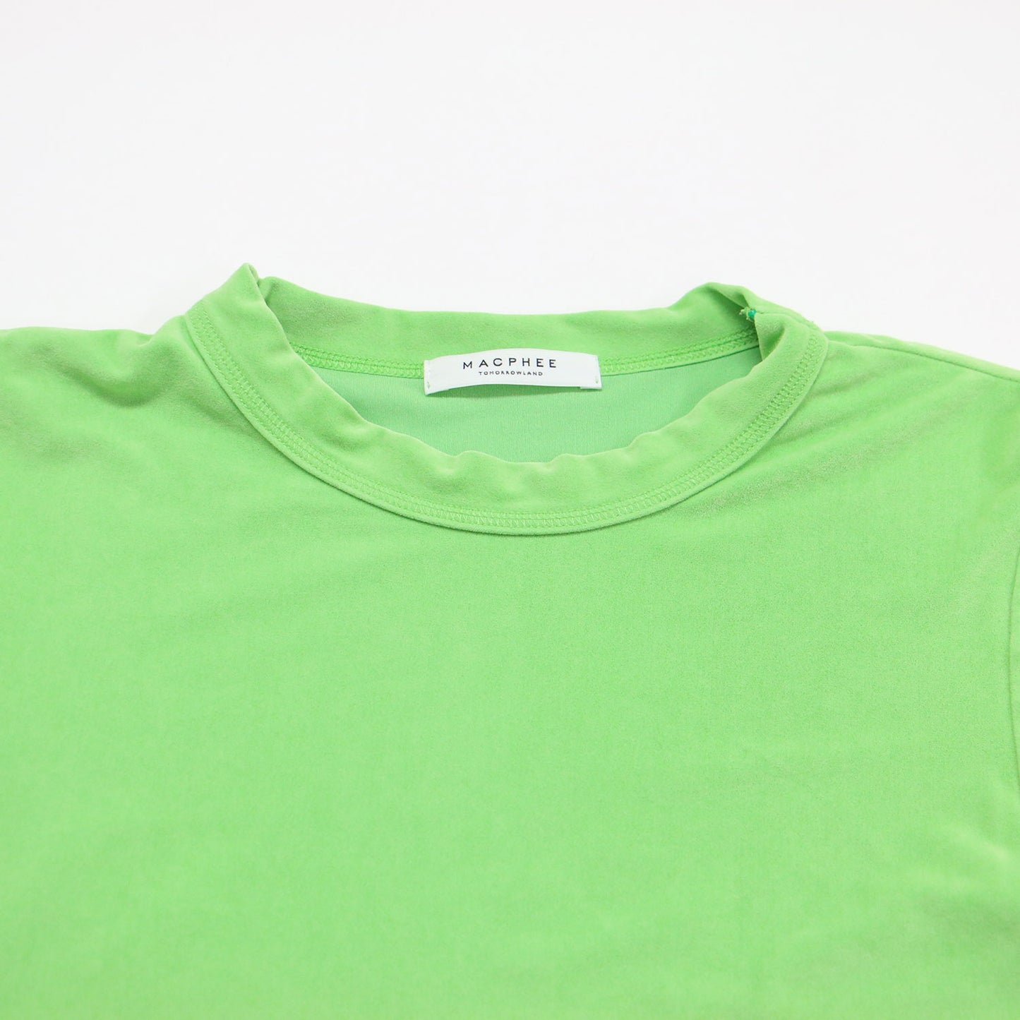 21春夏 トリアセテート ポリエステル ベロア ショート プルオーバー / Tシャツ カットソー 半袖 クルーネック