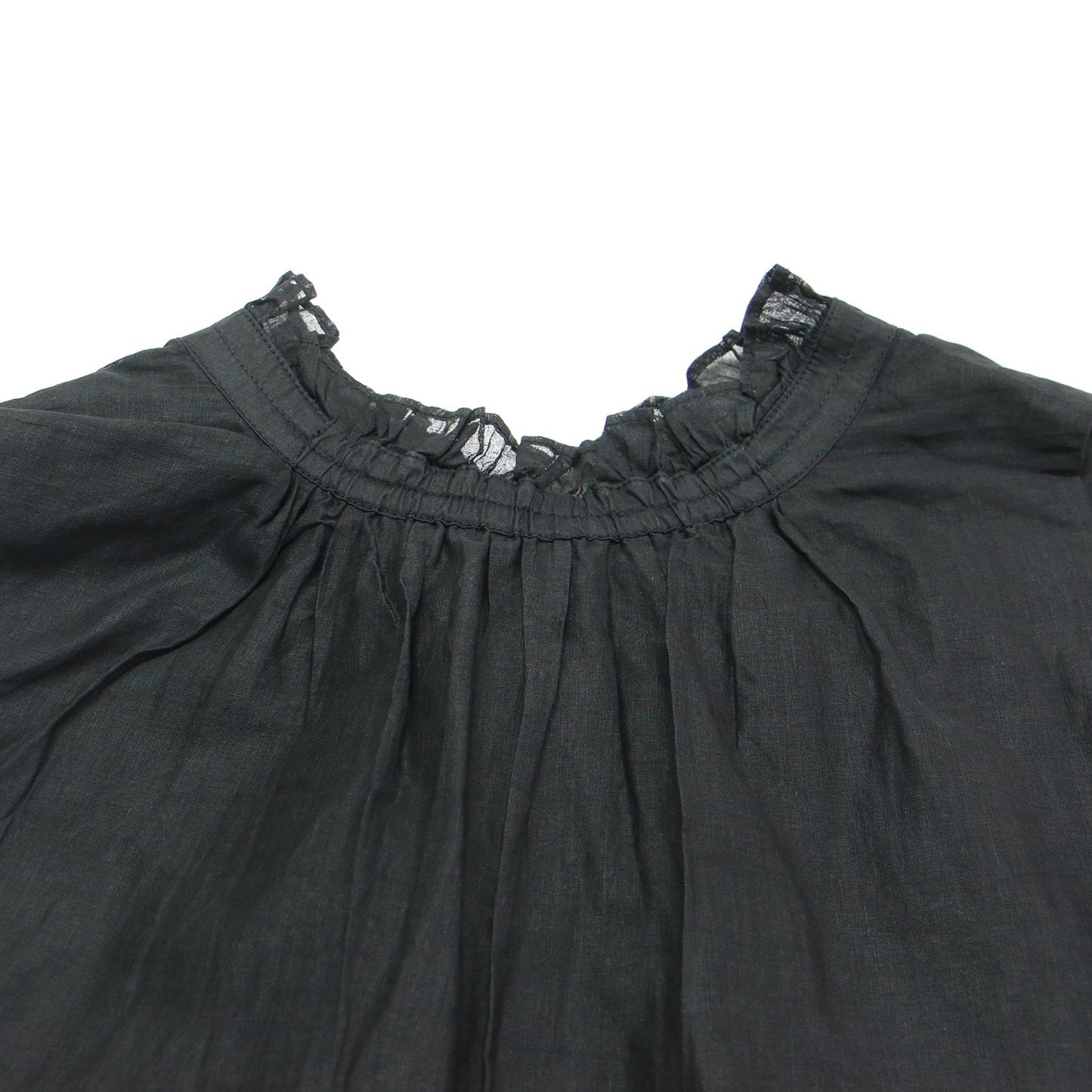 25秋冬 シアー スターチドコットン ギャザー ドレス / sheer starched cotton gather dress ワンピース ロング ノースリーブ