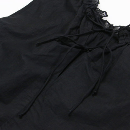 25秋冬 シアー スターチドコットン ギャザー ドレス / sheer starched cotton gather dress ワンピース ロング ノースリーブ