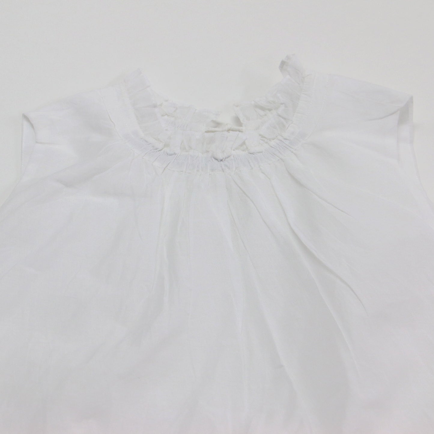 25秋冬 シアー スターチドコットン ギャザー ドレス / sheer starched cotton gather dress ワンピース ロング ノースリーブ