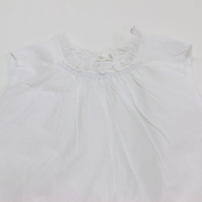 25秋冬 シアー スターチドコットン ギャザー ドレス / sheer starched cotton gather dress ワンピース ロング ノースリーブ