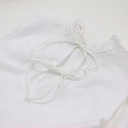 25秋冬 シアー スターチドコットン ギャザー ドレス / sheer starched cotton gather dress ワンピース ロング ノースリーブ