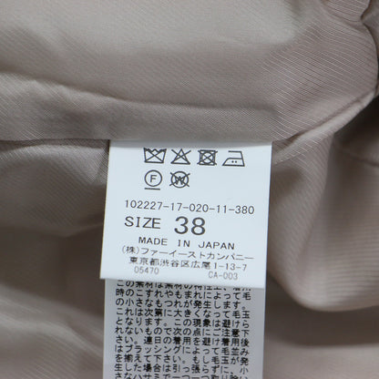 22秋冬 アルパカ ヘリンボーン ショート コート / ジャケット ノーカラー クルーネック シャギー ウール