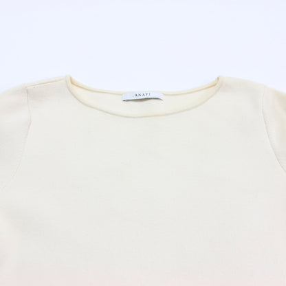 22秋冬 プリーツ コンビ ニット ワンピース / ロング丈 長袖 ボートネック シフォン ウール