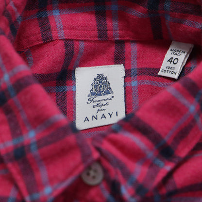 × ANAYI 別注 フランネル チェック シャツ / 長袖 レギュラーカラー 起毛素材 コットン