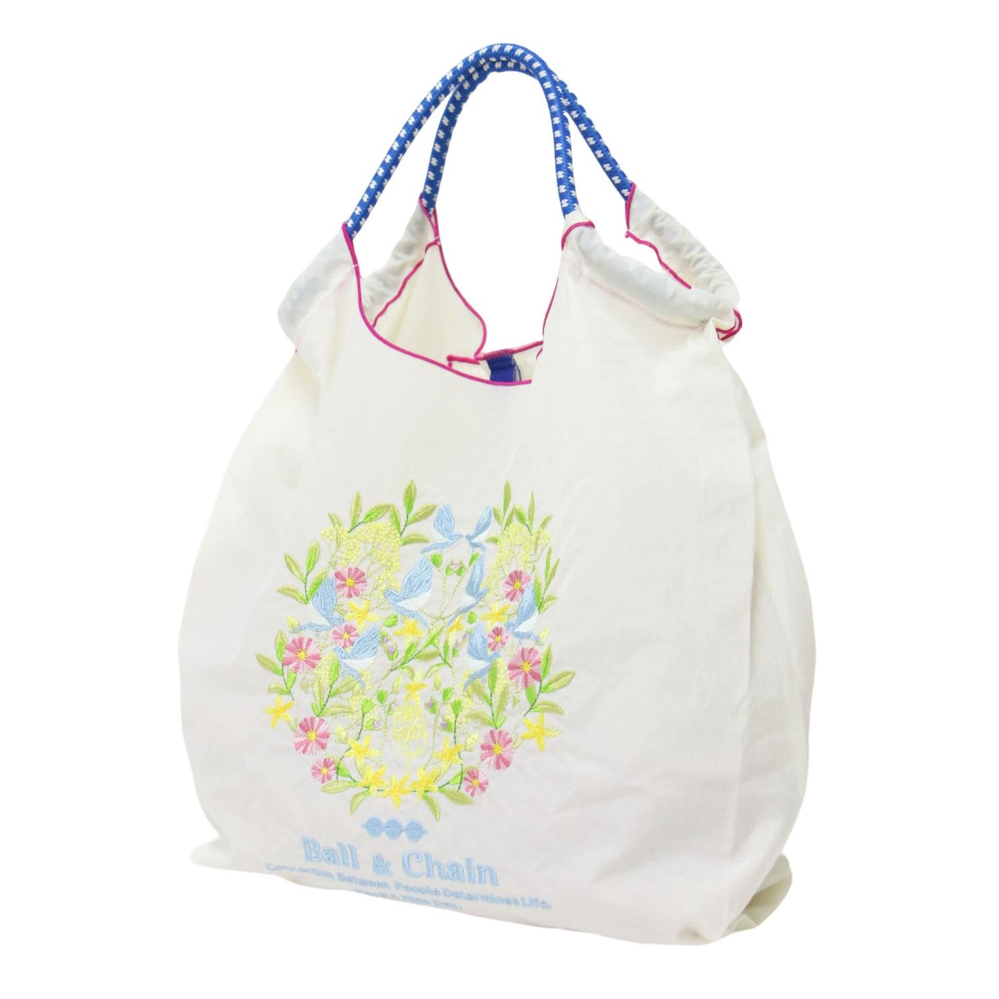フラワー バード 刺繍 トートバッグ / MAYA LEAF エコバッグ 花 鳥