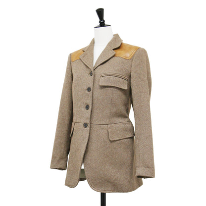 23春夏 レザーパッチ付き ライディング ジャケット / Riding Jacket with Leather Patches テーラードジャケット コットン 羊革