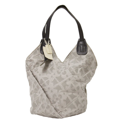 おじゃみ ジャガード ハンドバッグ / トートバッグ 肩掛け 小紋柄 キャンバス 牛革