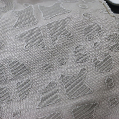 おじゃみ ジャガード ハンドバッグ / トートバッグ 肩掛け 小紋柄 キャンバス 牛革