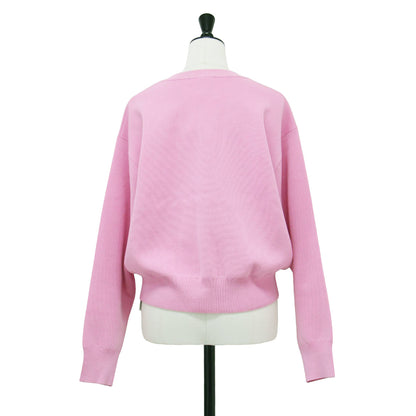 24春夏 コットンブレンド ミラノリブ カーディガン / ニット 長袖 ショート丈 クルーネック ドロップショルダー コンパクト