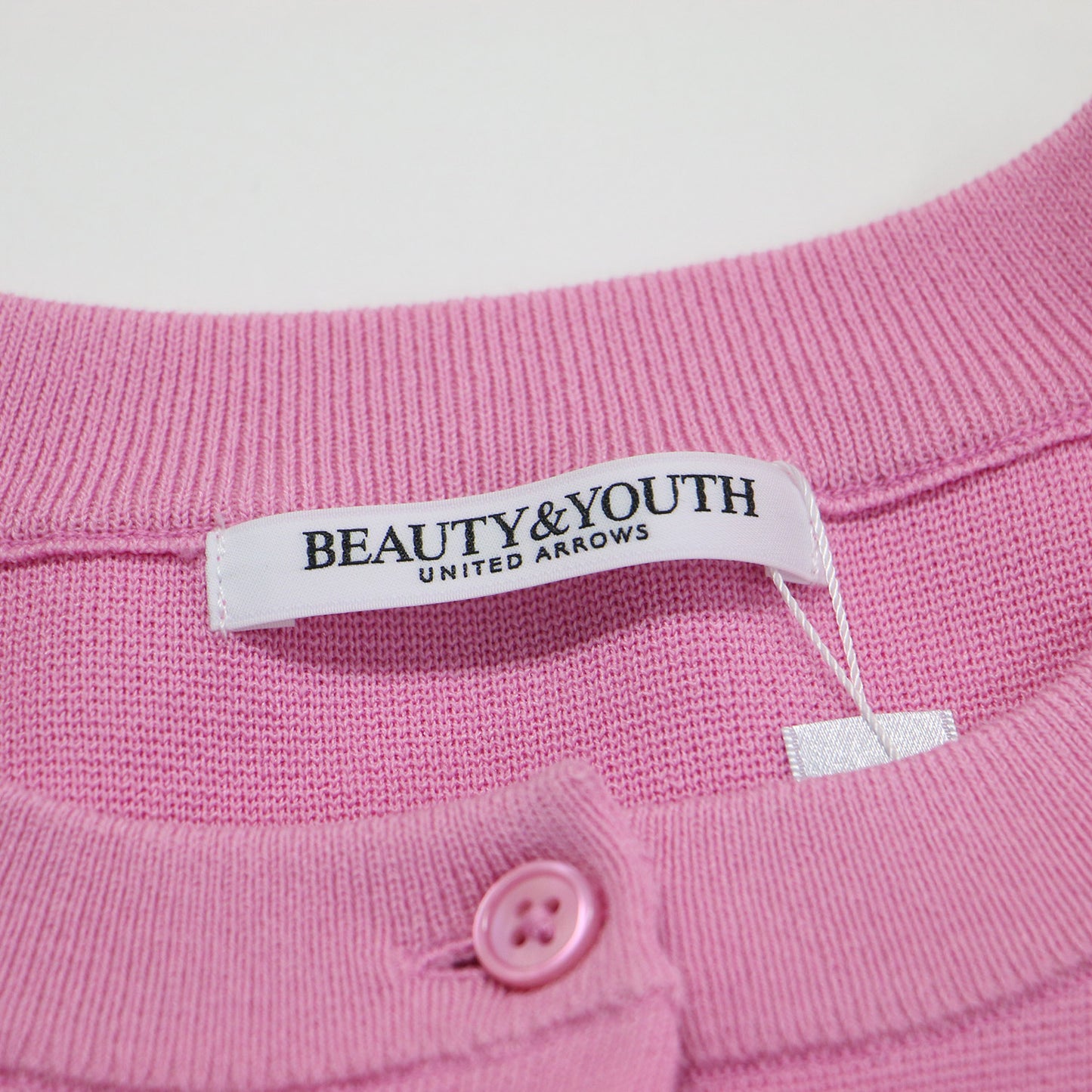 24春夏 コットンブレンド ミラノリブ カーディガン / ニット 長袖 ショート丈 クルーネック ドロップショルダー コンパクト