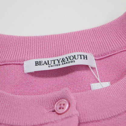 24春夏 コットンブレンド ミラノリブ カーディガン / ニット 長袖 ショート丈 クルーネック ドロップショルダー コンパクト