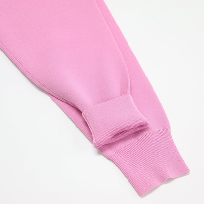 24春夏 コットンブレンド ミラノリブ カーディガン / ニット 長袖 ショート丈 クルーネック ドロップショルダー コンパクト