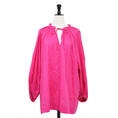 24春夏 ボリュームスリーブ チュニック ブラウス / プルオーバー 長袖 ギャザー リボン ステッチ