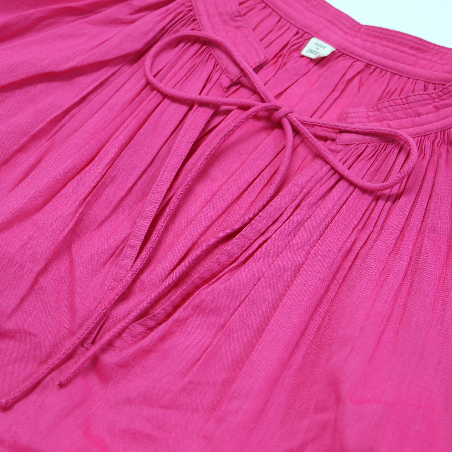 24春夏 ボリュームスリーブ チュニック ブラウス / プルオーバー 長袖 ギャザー リボン ステッチ