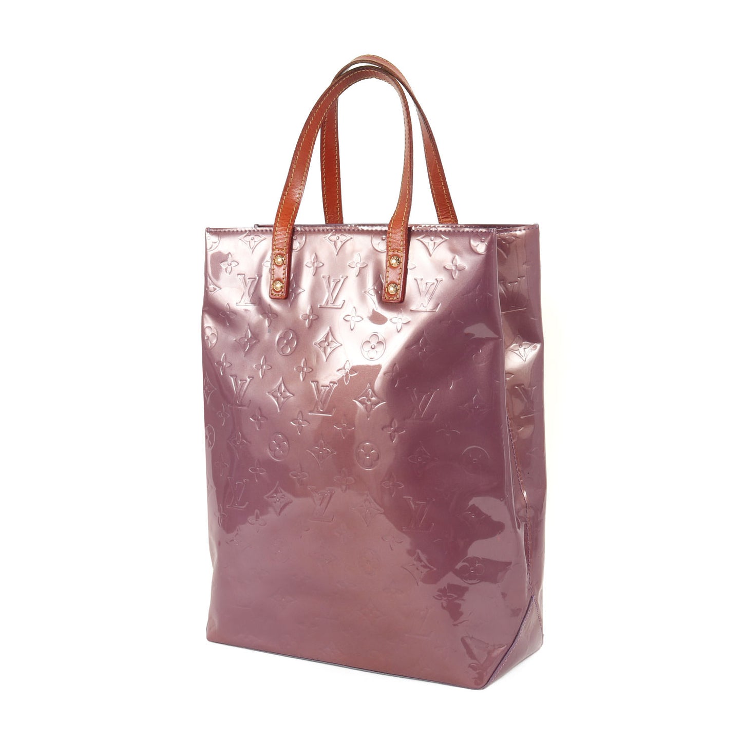 モノグラム ヴェルニ リード MM トートバッグ / ハンドバッグ 総柄 エナメル レザー