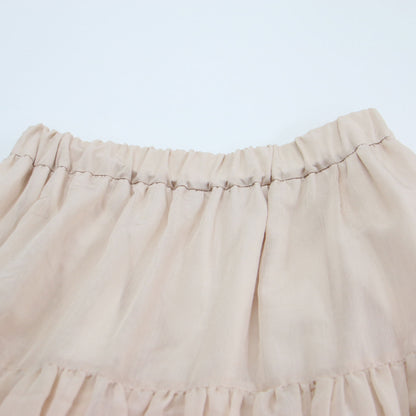 ティアード ミニスカート / フレアスカート 膝丈 ウエストゴム フリル