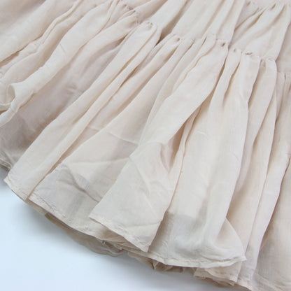 ティアード ミニスカート / フレアスカート 膝丈 ウエストゴム フリル